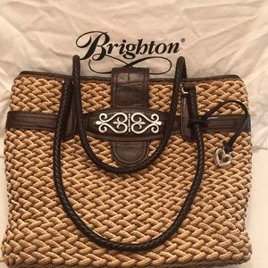 Brighton Kora twine/straw/leather handbag